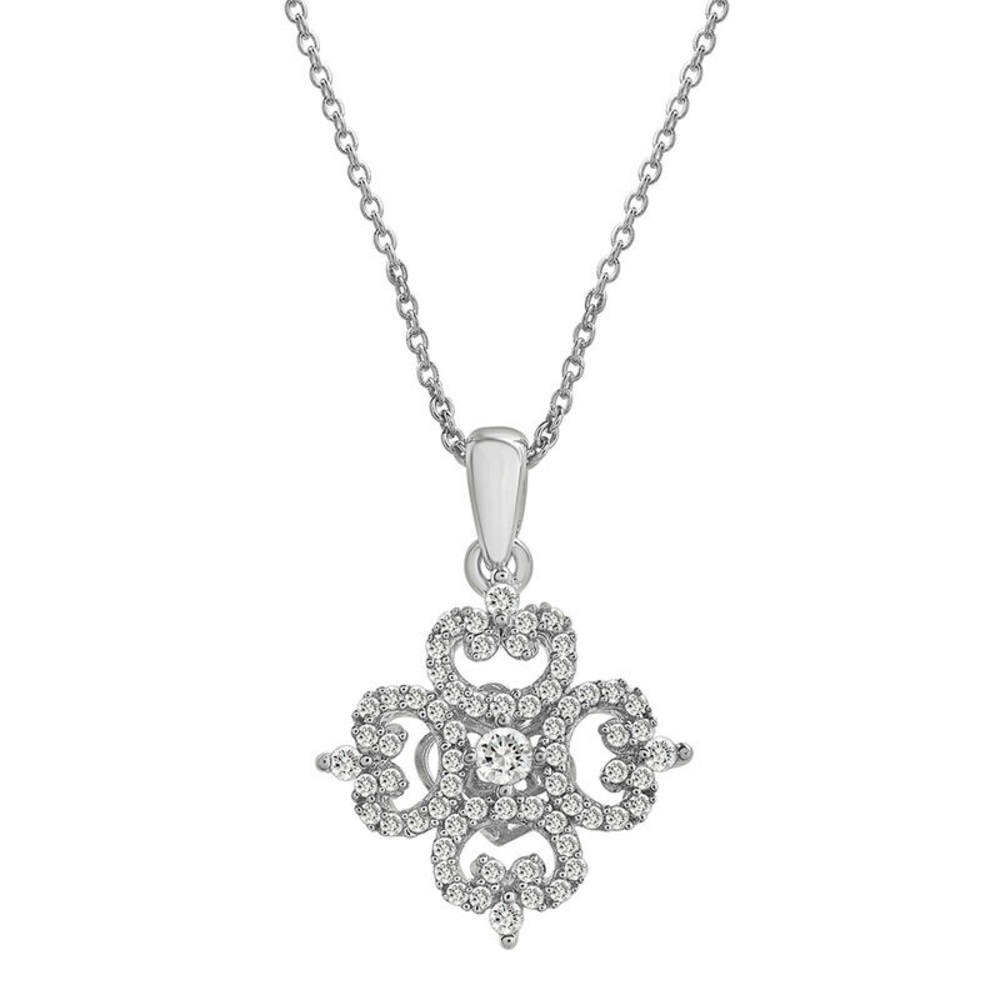 Sterling Silver Diamond Pendant Necklace (1/3 ct. tw.)